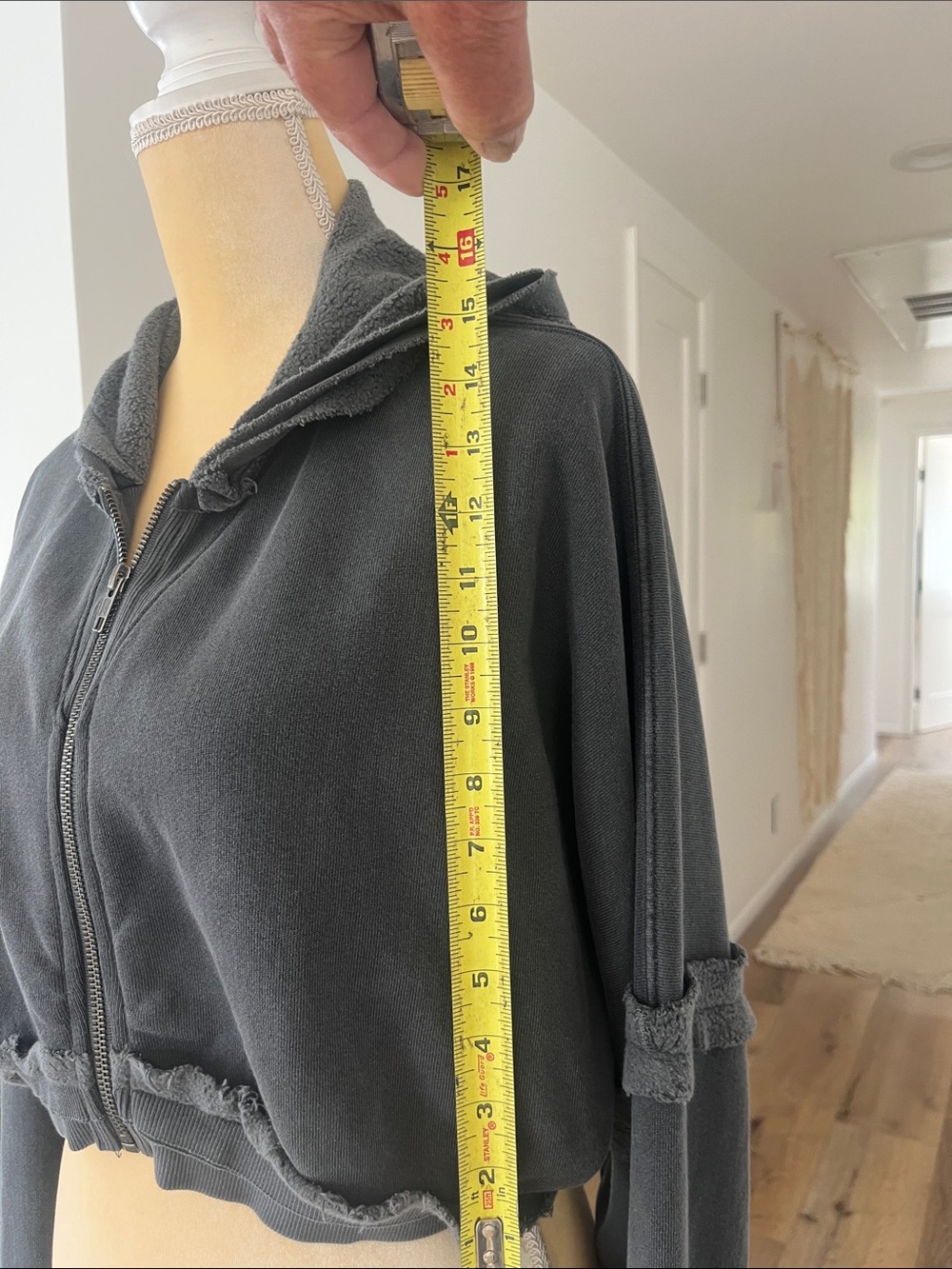 Joah Brown Charcoal Cropped Hoodie - Picture 7 of 7